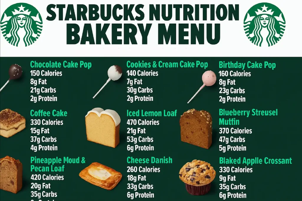 Starbucks Bakery Menu with Prices
