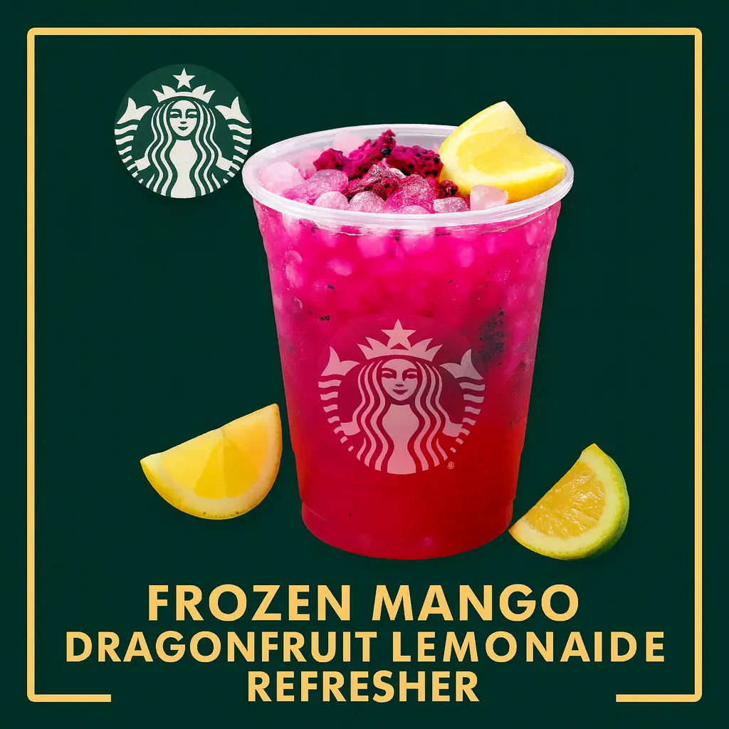 Frozen Mango Dragonfruit Lemonade Refresher