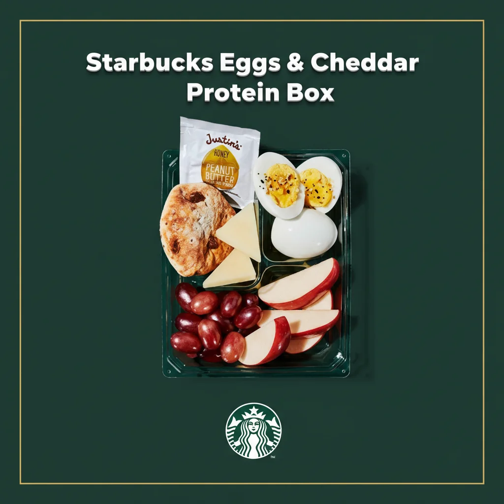 Starbucks lunch menu with prices 2026 10 Starbucks Eggs & Cheddar Protein Box