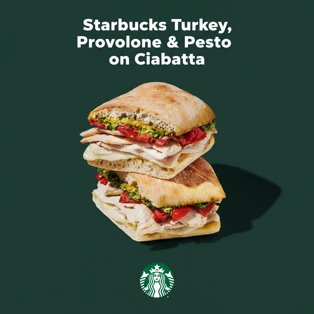 Starbucks lunch menu with prices 2026 3 Starbucks Turkey, Provolone & Pesto on Ciabatta
