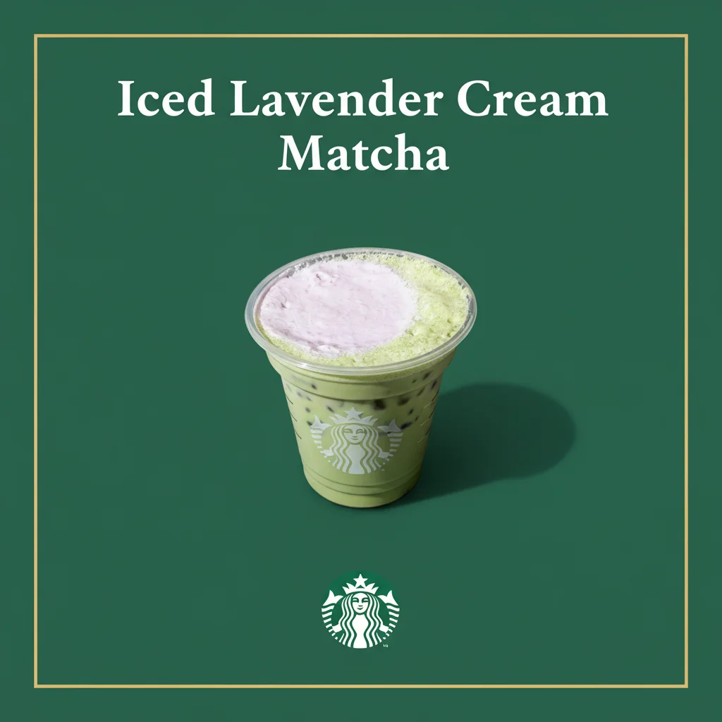 Starbucks Spring Menu 2026 (Full Drinks List + Prices & Calories) 9 Iced Lavender Cream Matcha