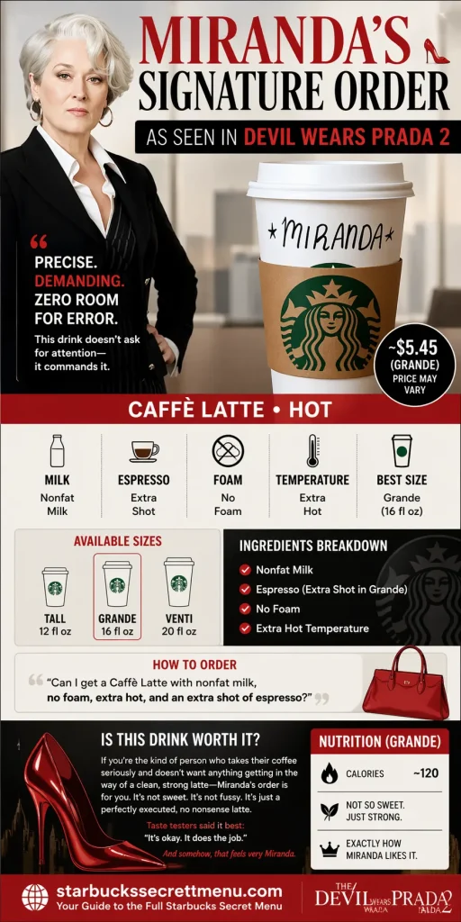Miranda Priestly Starbucks Devil Wears Prada 2 Secret Menu