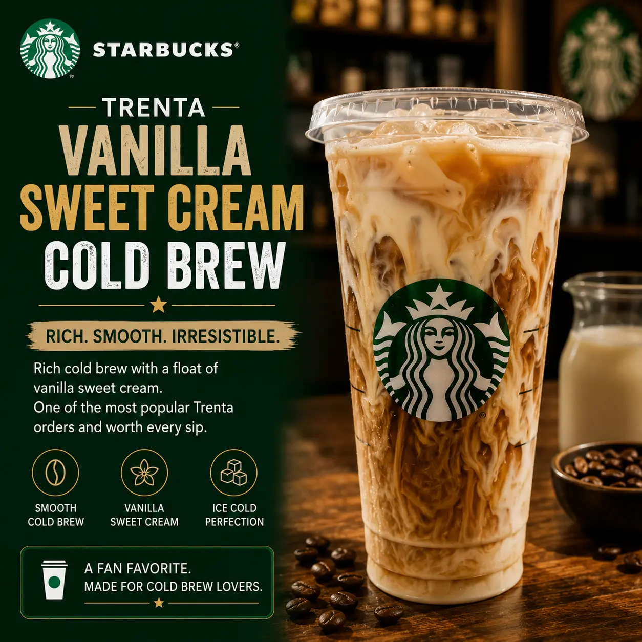 Starbucks Trenta vanilla sweet cream cold brew