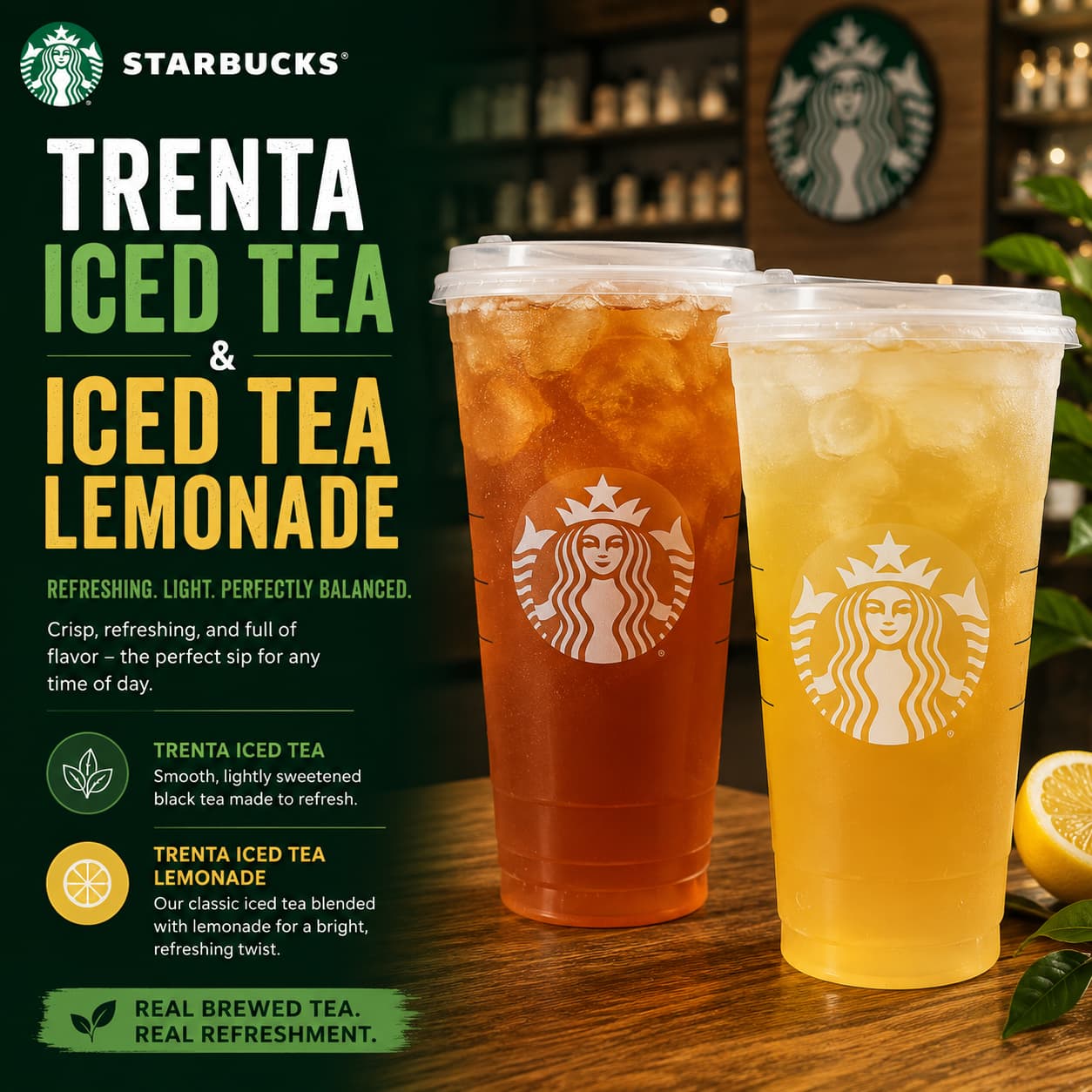 Trenta Iced Tea and Iced Tea Lemonade