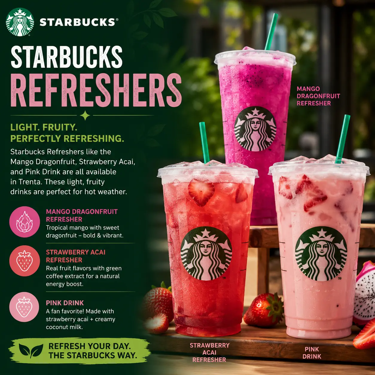trenta Refresh your day with Starbucks Refreshers